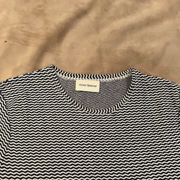OLIVER SPENCER WAVY STRIPED SHORTSLEEVED TSHIRT - Picture 2 of 4